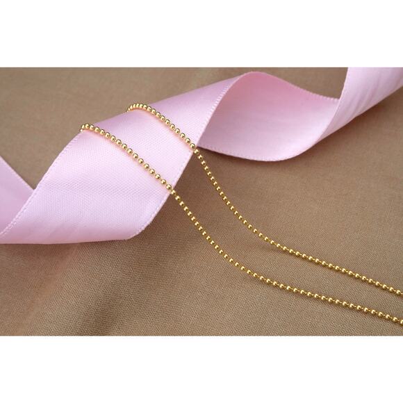 14K Gold Filled Ball Chain, High Quality Bead Necklace, Dainty Minimalist Chain - Picture 3 of 5